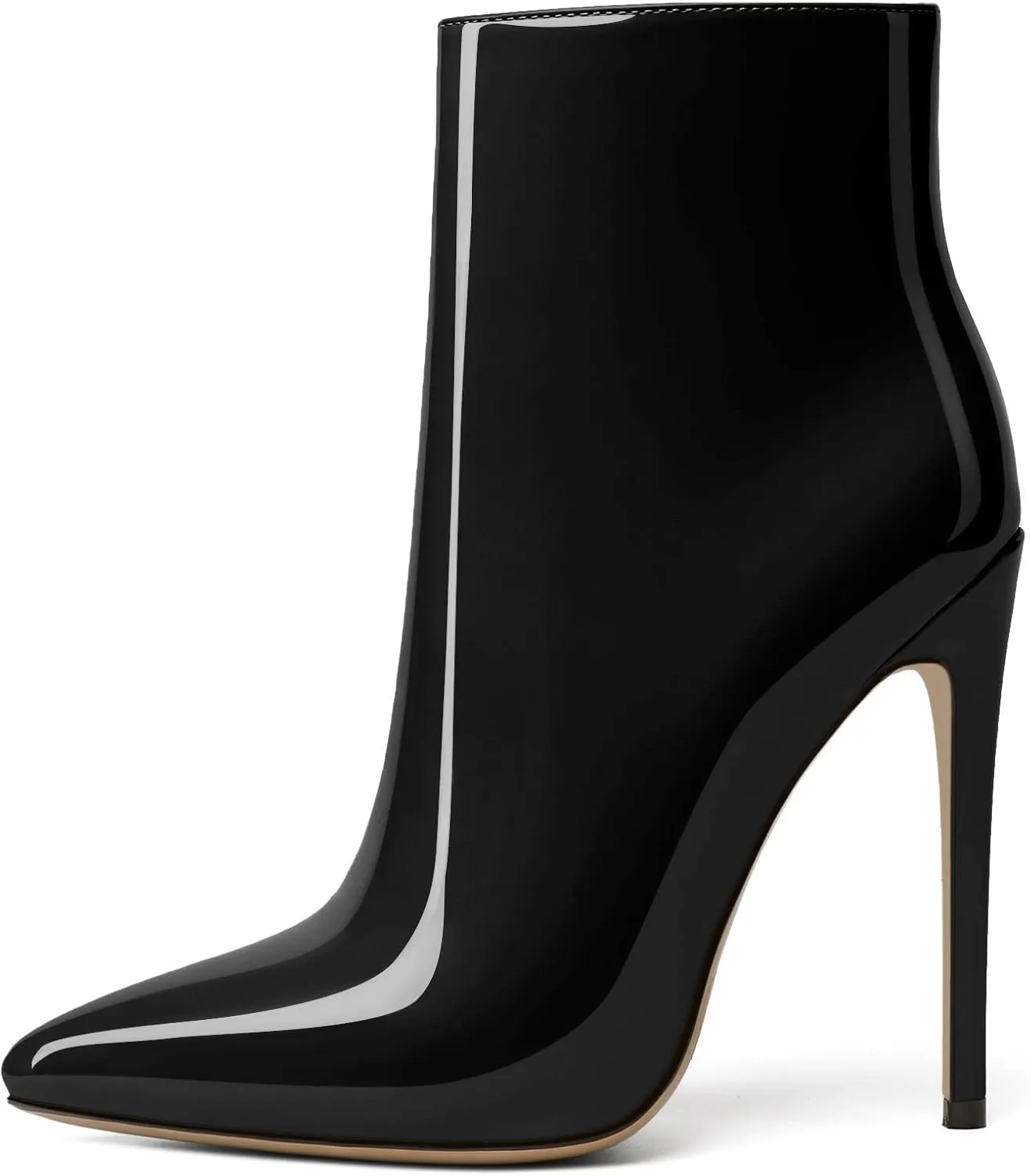 SAMMITOP Women's High Heel Ankle Booties Stilettos Heel Boots Side Zipper Fashion Booties Fall Winter Shoes 4.5''