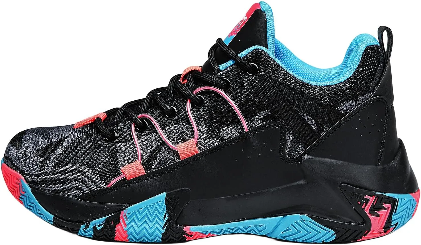 SANEARDE Mens Basketball Shoes High Top Breathable Non Slip Outdoor Sneakers Cushioning Workout Shoes for Fitness