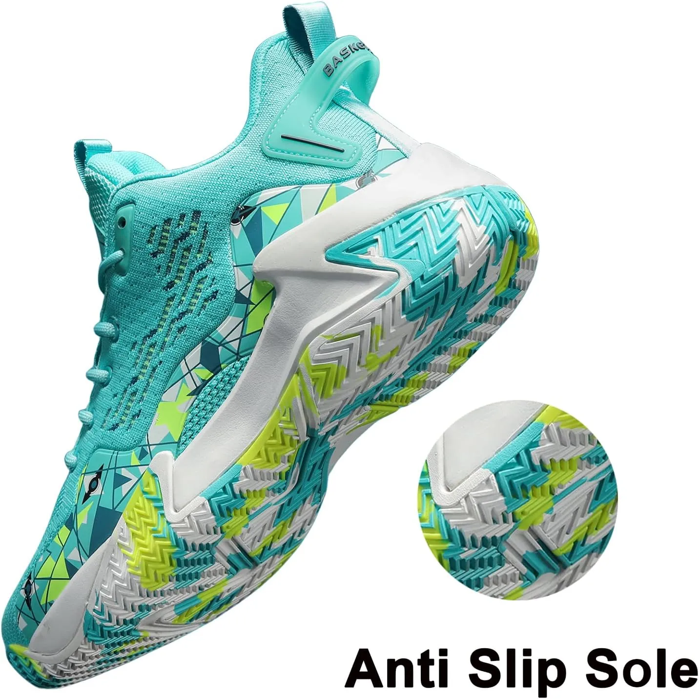 SANEARDE Mens Basketball Shoes High Top Breathable Non Slip Outdoor Sneakers Cushioning Workout Shoes for Fitness