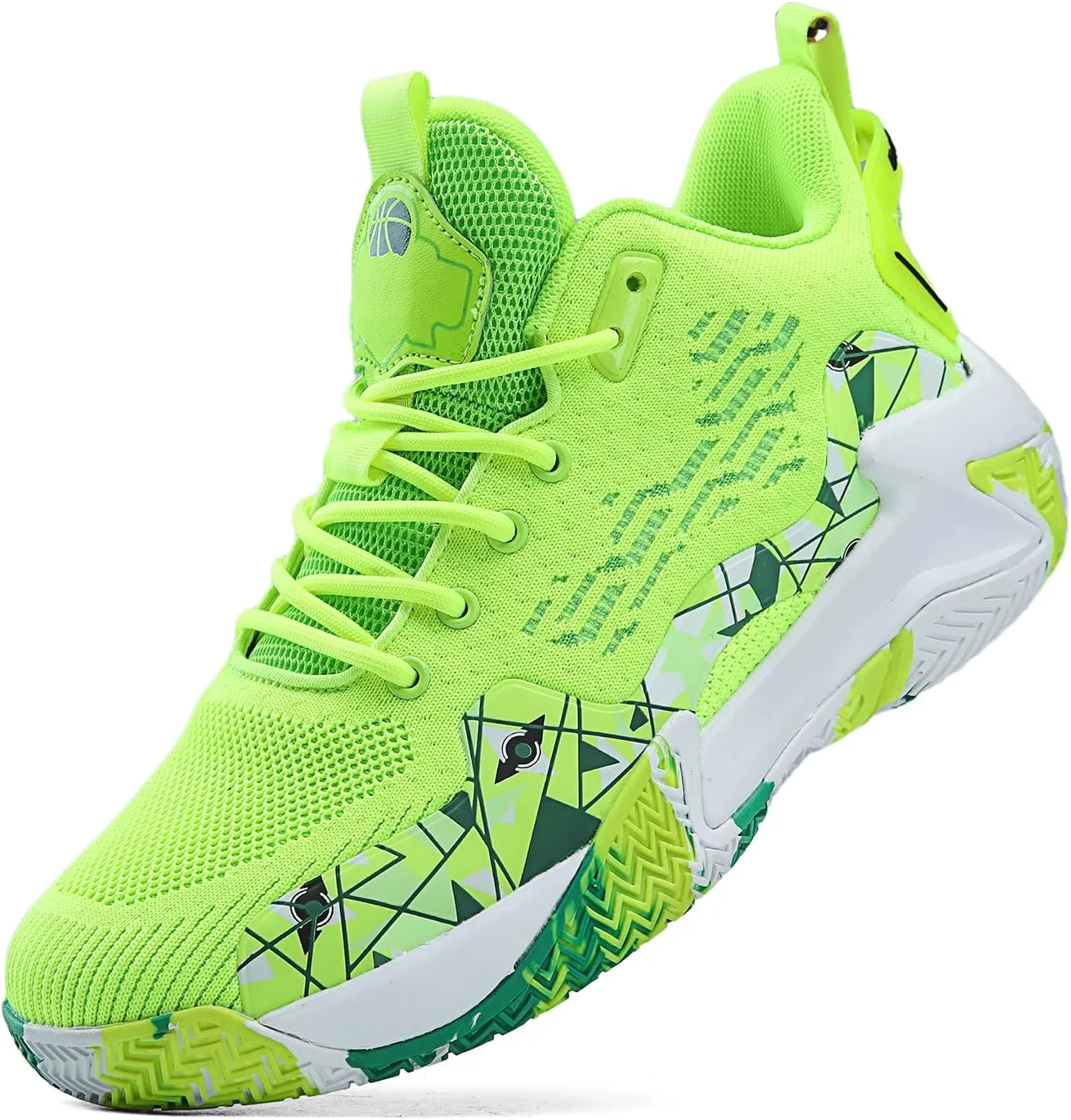 SANEARDE Mens Basketball Shoes High Top Breathable Non Slip Outdoor Sneakers Cushioning Workout Shoes for Fitness