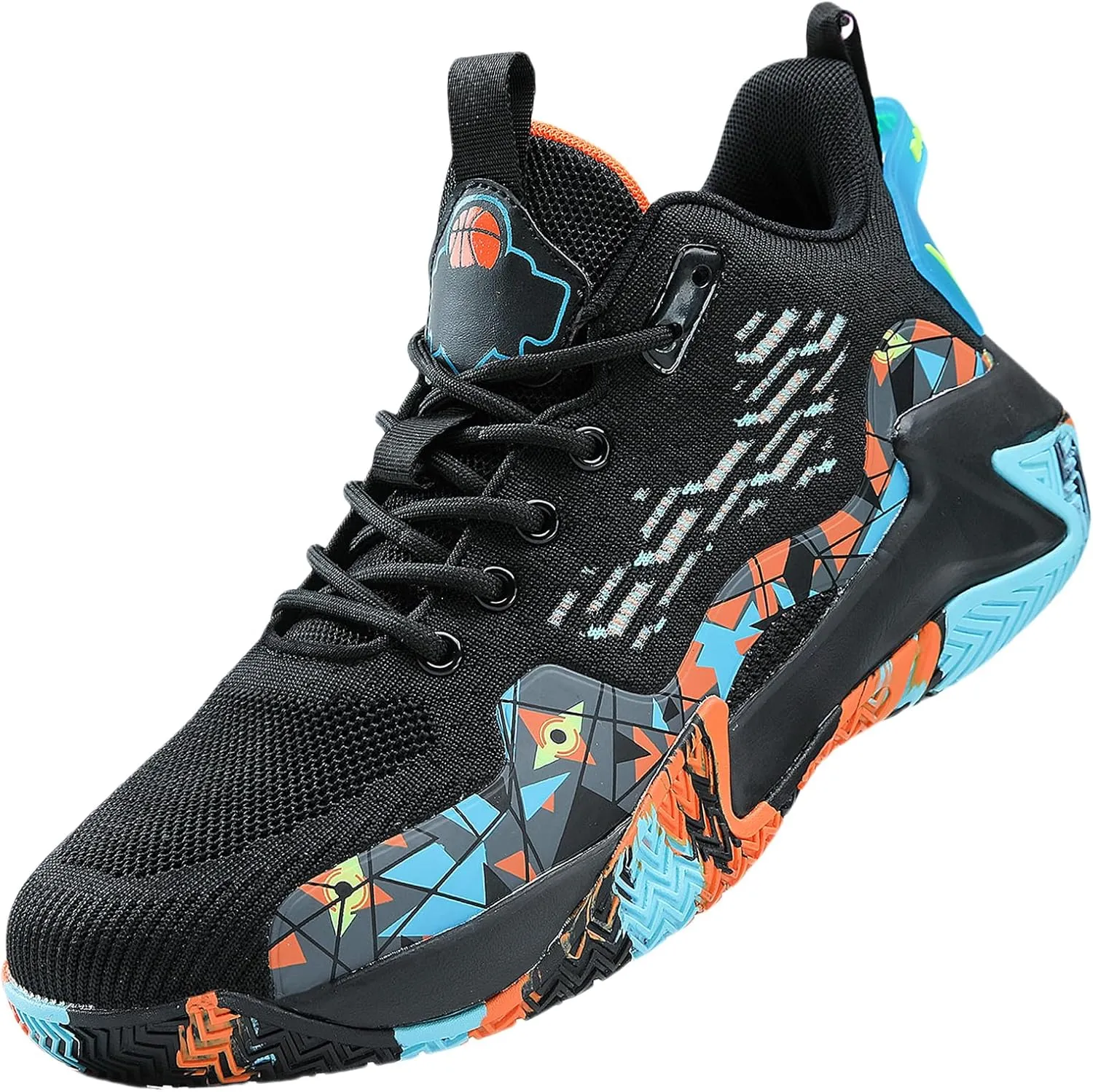 SANEARDE Mens Basketball Shoes High Top Breathable Non Slip Outdoor Sneakers Cushioning Workout Shoes for Fitness