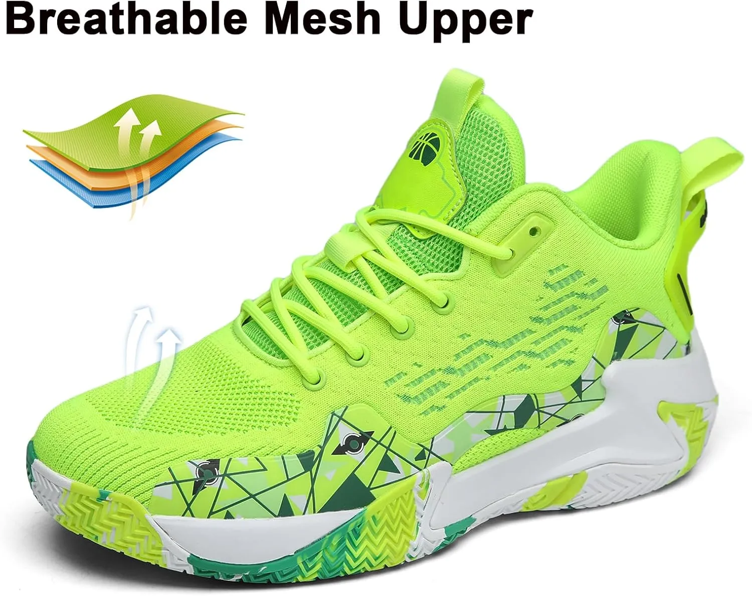SANEARDE Mens Basketball Shoes High Top Breathable Non Slip Outdoor Sneakers Cushioning Workout Shoes for Fitness