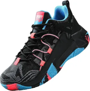 SANEARDE Mens Basketball Shoes High Top Breathable Non Slip Outdoor Sneakers Cushioning Workout Shoes for Fitness