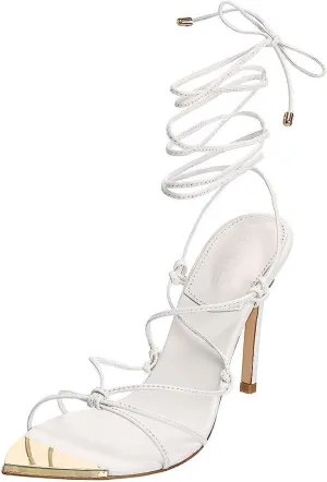 Schutz Hana Green Fresh Strappy Tie Up Open Toe Stiletto High Heel Sandals