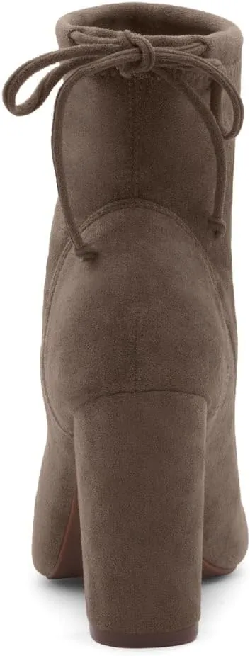Shoe Land Womens Lilia chunky High Heel Ankle Booties Almond Toe Stretch Short Boots