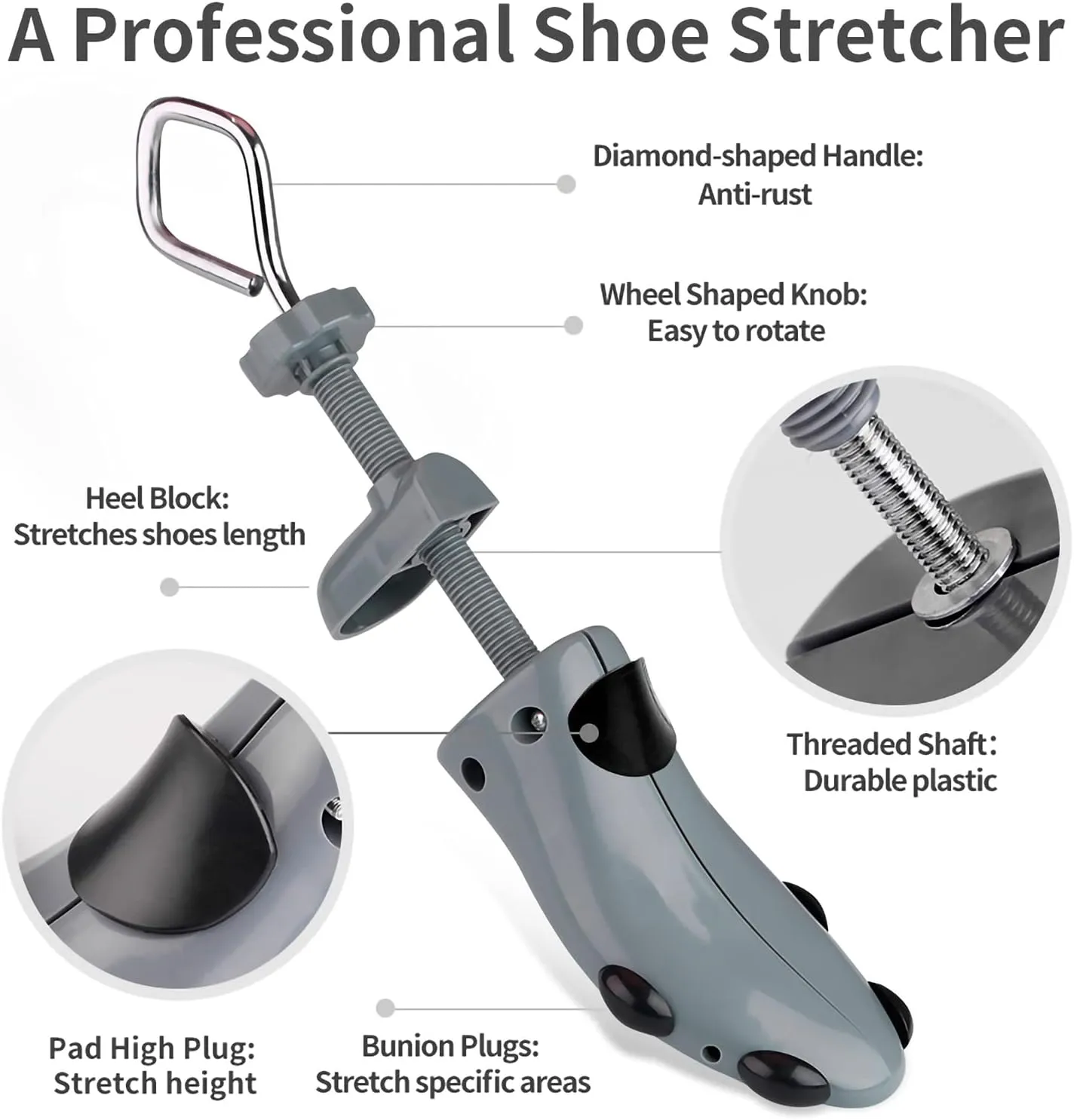 Shoe Stretcher for Women Men Wide Feet 4-Way Adjustable Shoe Expander Widener