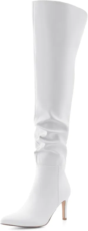 Shoe'N Tale Thigh High Boots for Women Over The Knee Stiletto Heel Pointed Toe Long Sexy Boots