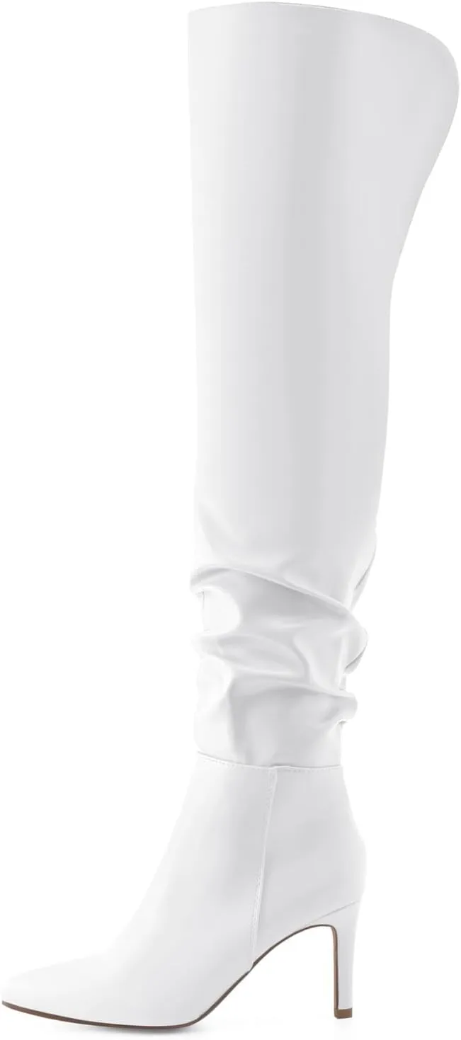Shoe'N Tale Thigh High Boots for Women Over The Knee Stiletto Heel Pointed Toe Long Sexy Boots