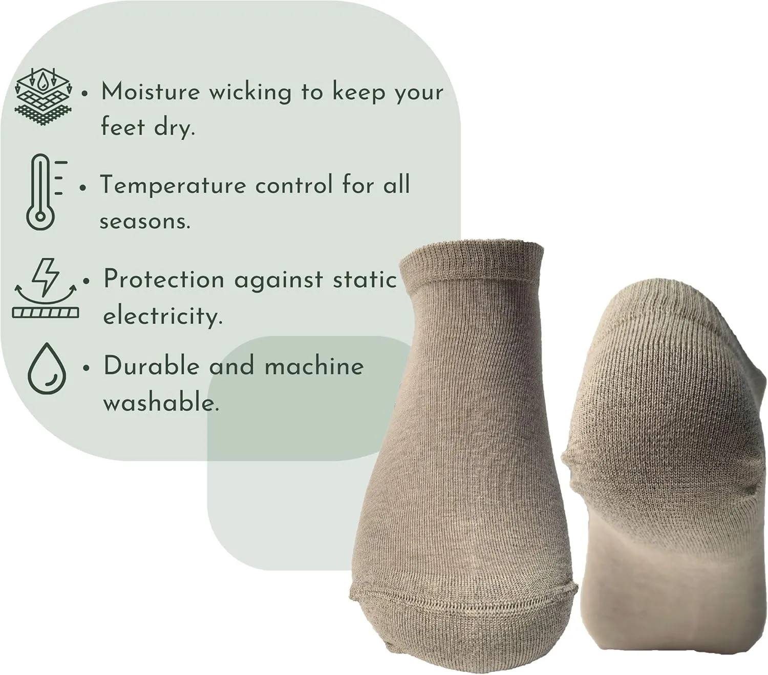 Silver Fiber Low Cut Socks for Men & Women – Breathable, Odor Control, Moisture-Wicking Gym & Travel Essentials