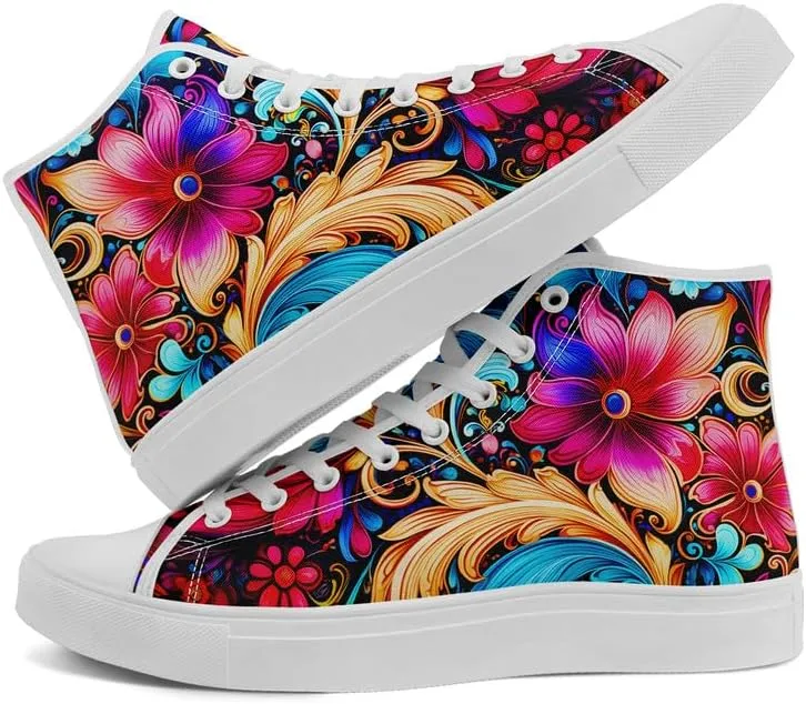 Skull High Tops Canvas Shoes for Men Women Classic Lace Up Gothic Fashion Sneaker Street Casual Canvas Sneakers