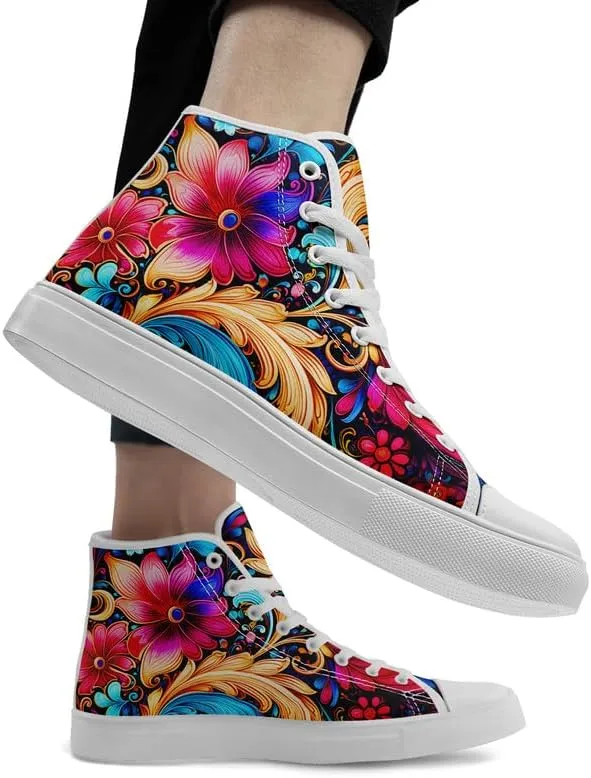 Skull High Tops Canvas Shoes for Men Women Classic Lace Up Gothic Fashion Sneaker Street Casual Canvas Sneakers