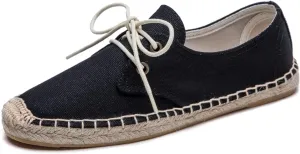 Slip On Sneakers Espadrilles for Women Canvas Flat Lace Up Summer Spring Fall Casual Loafers