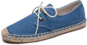 Slip On Sneakers Espadrilles for Women Canvas Flat Lace Up Summer Spring Fall Casual Loafers