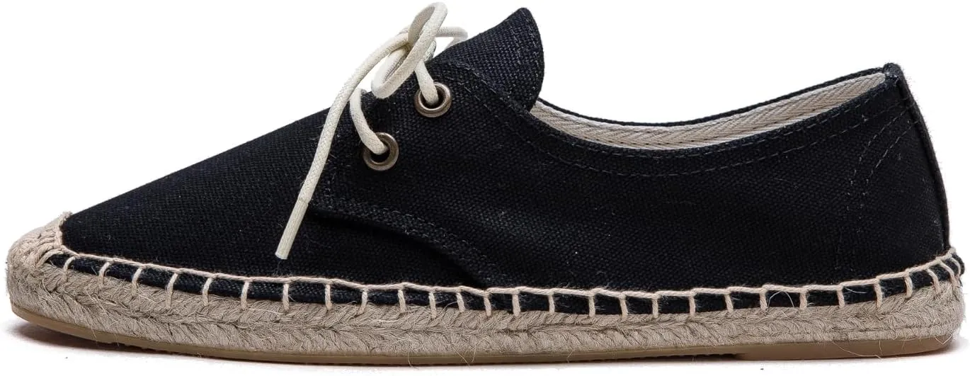 Slip On Sneakers Espadrilles for Women Canvas Flat Lace Up Summer Spring Fall Casual Loafers