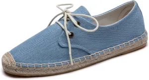Slip On Sneakers Espadrilles for Women Canvas Flat Lace Up Summer Spring Fall Casual Loafers