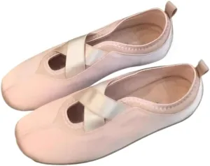 Sneakerina Satin Ballet Sneakers for Women Flat Ballerina Sneakers Cross Band Mary Janes Round Toes Cute Y2K Retro No Slip Sole Soft Breathable Lightweight Casual Comfort Dress Shoes Tennis Running