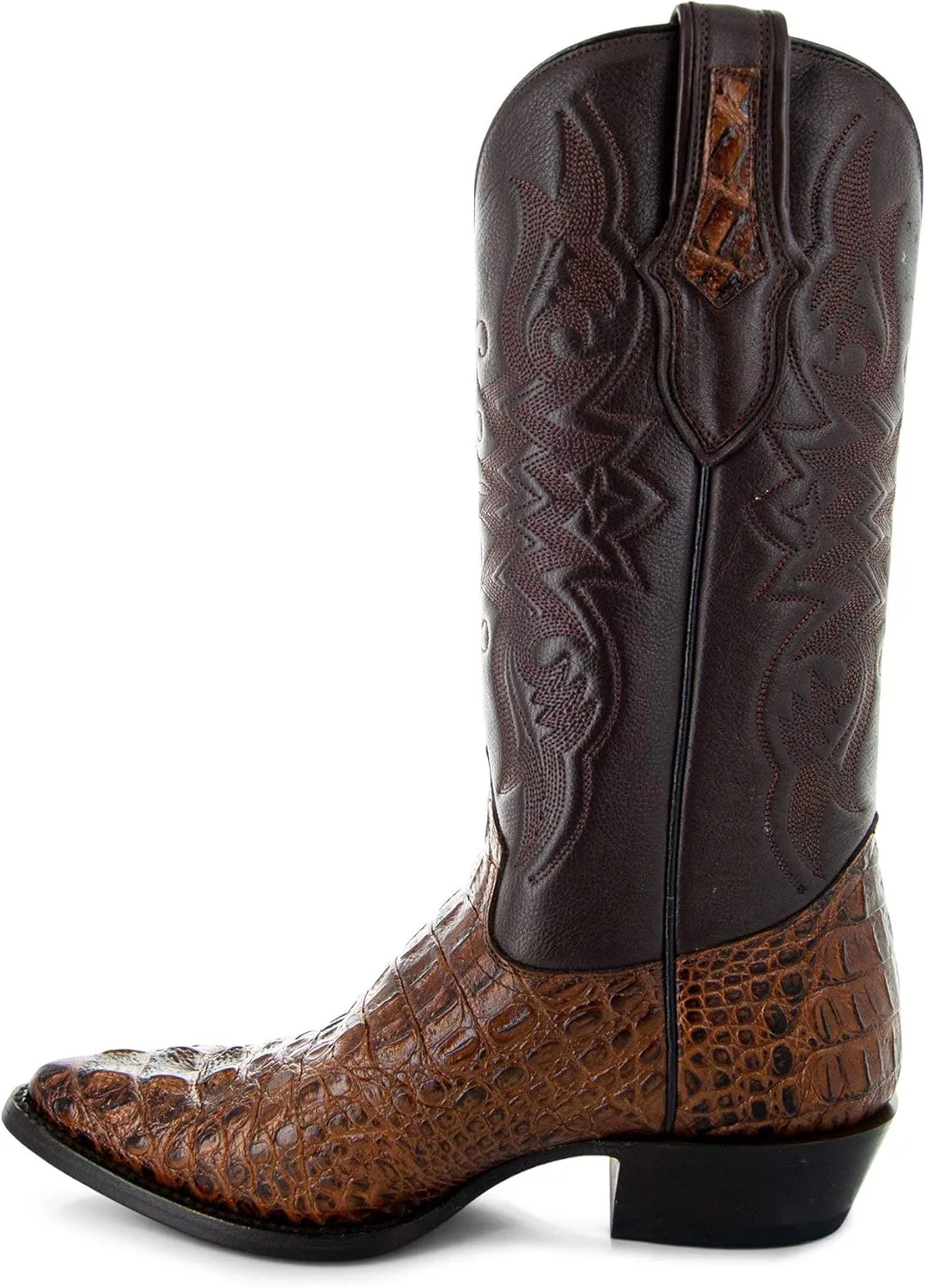 Soto Boots Men's Gator Tail Print Cowboy Boots, Exotic Print Men's Cowboy Boots, Western Boots For Men H7006