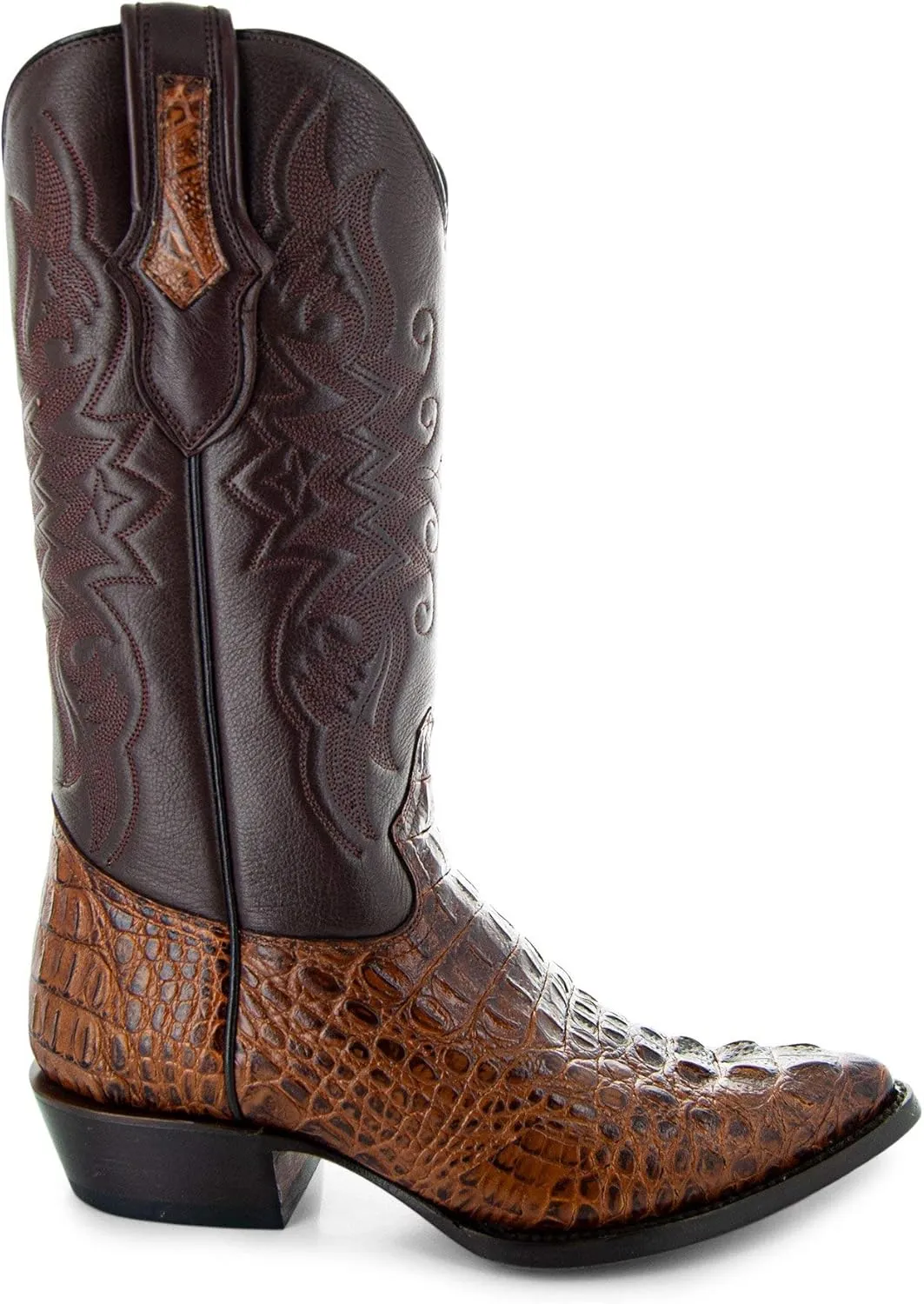 Soto Boots Men's Gator Tail Print Cowboy Boots, Exotic Print Men's Cowboy Boots, Western Boots For Men H7006