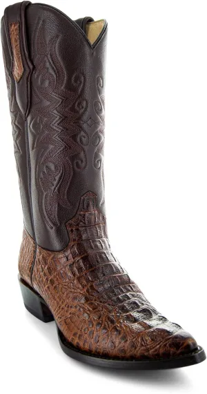 Soto Boots Men's Gator Tail Print Cowboy Boots, Exotic Print Men's Cowboy Boots, Western Boots For Men H7006