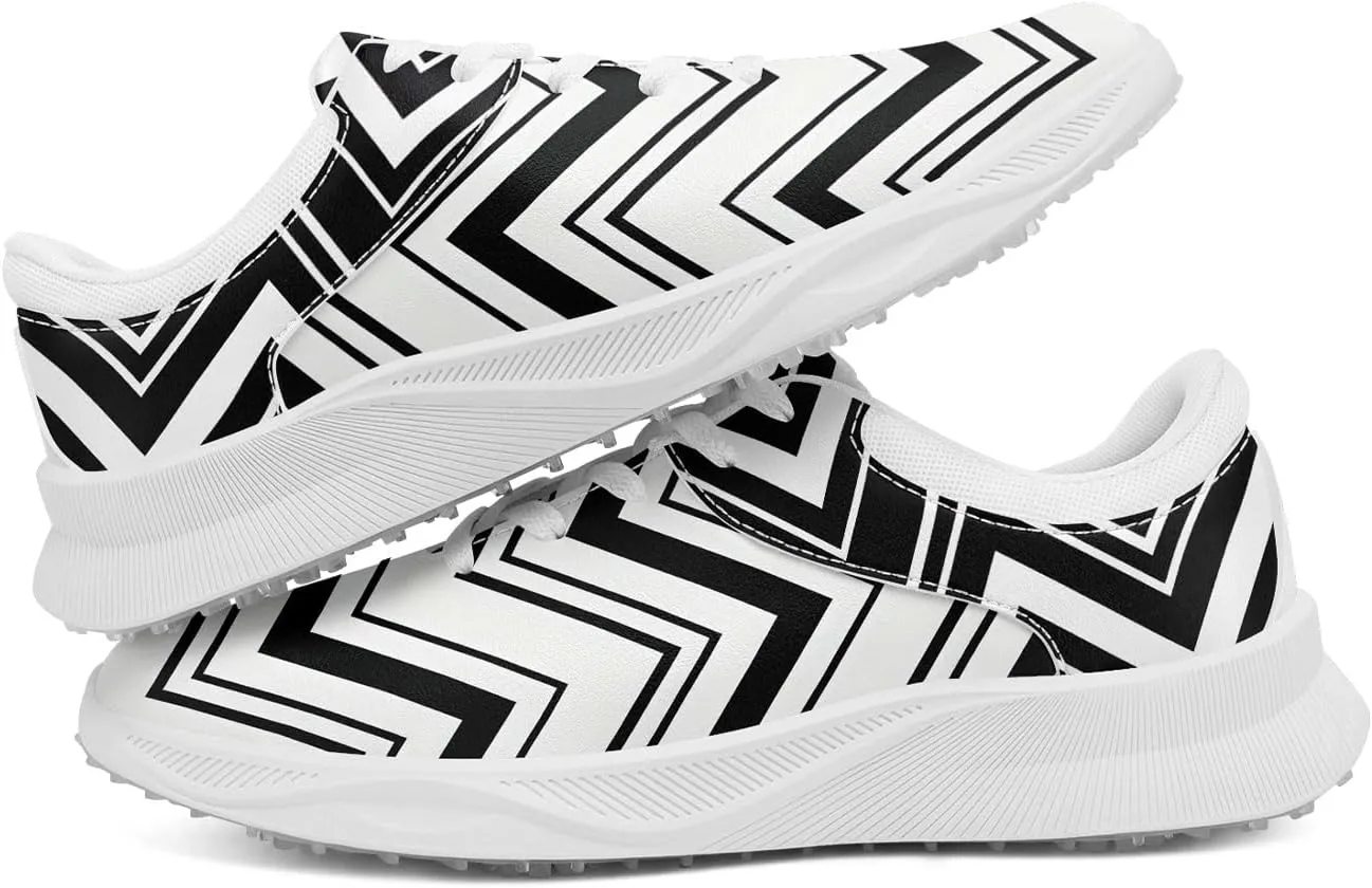Spikeless Golf Shoes for Men & Women, Breathable Golf Sneakers Colorful Abstract Art Sports Walking Shoes Fashion Footwear