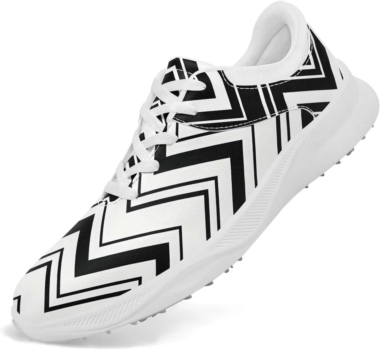 Spikeless Golf Shoes for Men & Women, Breathable Golf Sneakers Colorful Abstract Art Sports Walking Shoes Fashion Footwear