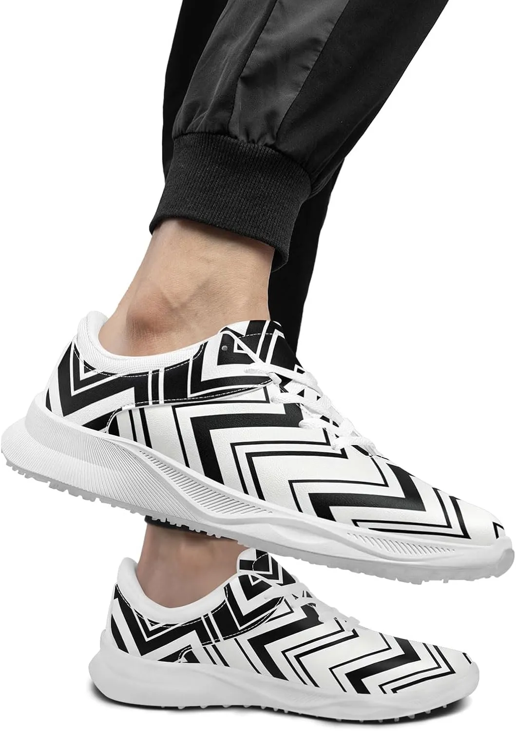 Spikeless Golf Shoes for Men & Women, Breathable Golf Sneakers Colorful Abstract Art Sports Walking Shoes Fashion Footwear