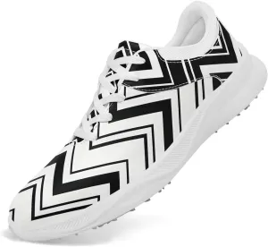 Spikeless Golf Shoes for Men & Women, Breathable Golf Sneakers Colorful Abstract Art Sports Walking Shoes Fashion Footwear