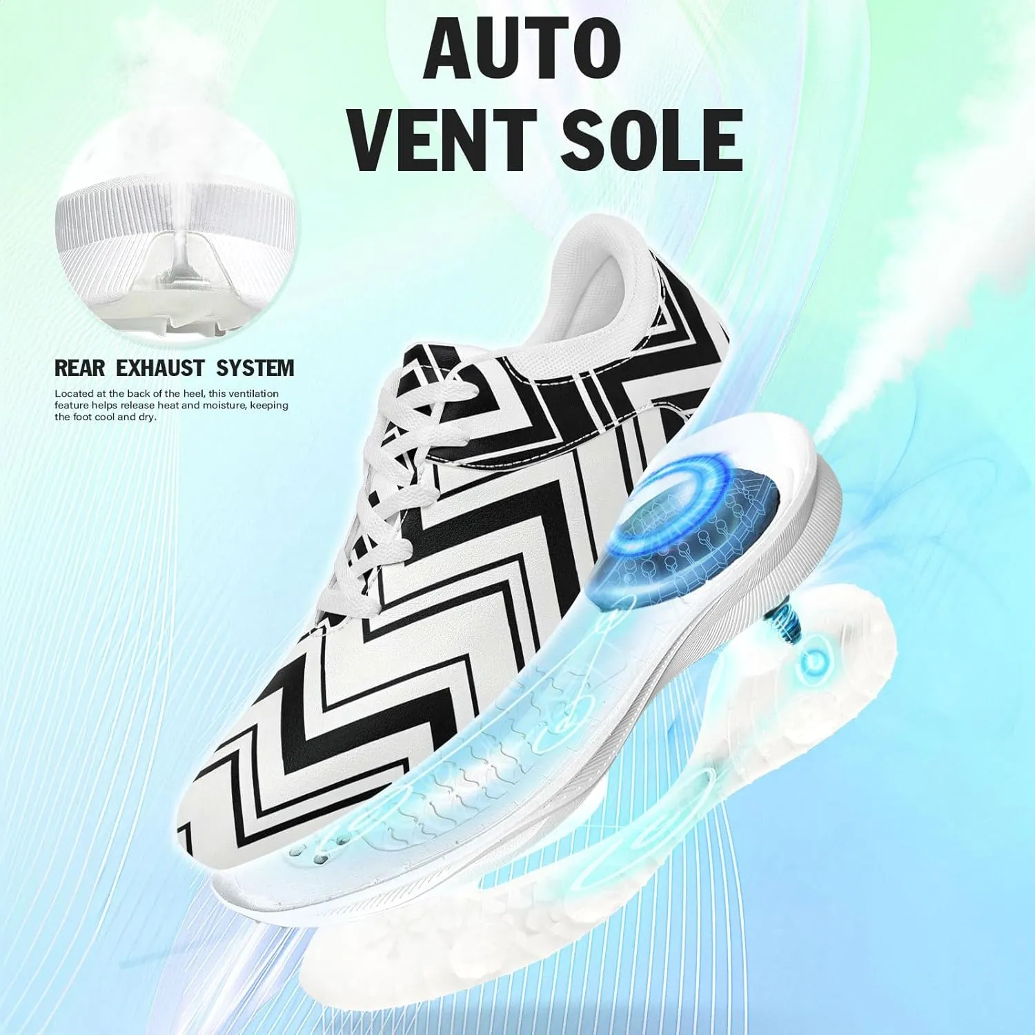Spikeless Golf Shoes for Men & Women, Breathable Golf Sneakers Colorful Abstract Art Sports Walking Shoes Fashion Footwear