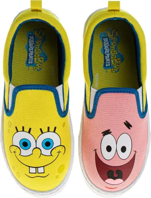 Sponge Bob Canva LowTops Shoe Sneakers - Spongebob Squarepants Low Top Sneaker Shoes for Kids Boys and Girls (Sizes 12-13 Little Kid / 1-4 Big Kid)