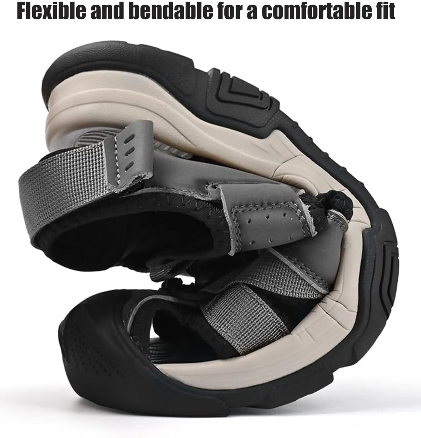 Sports Outdoor Closed Toe Leather Sandals Summer Men's Beach Shoes Casual Trekking Walking Hiking Sandals