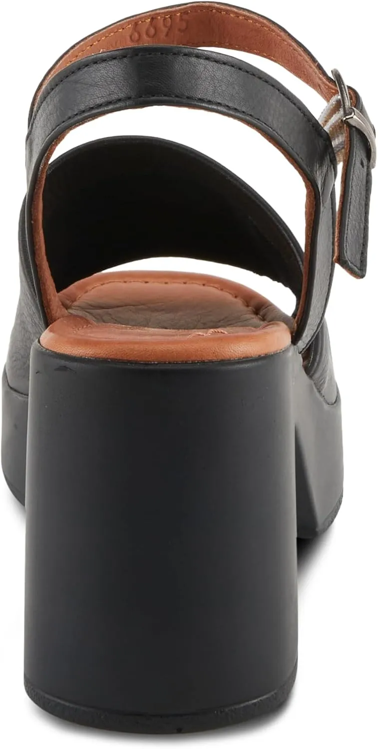 Spring Step NEWLONDON Women's Platform Block Heel Sandals with Buttery Leather Upper