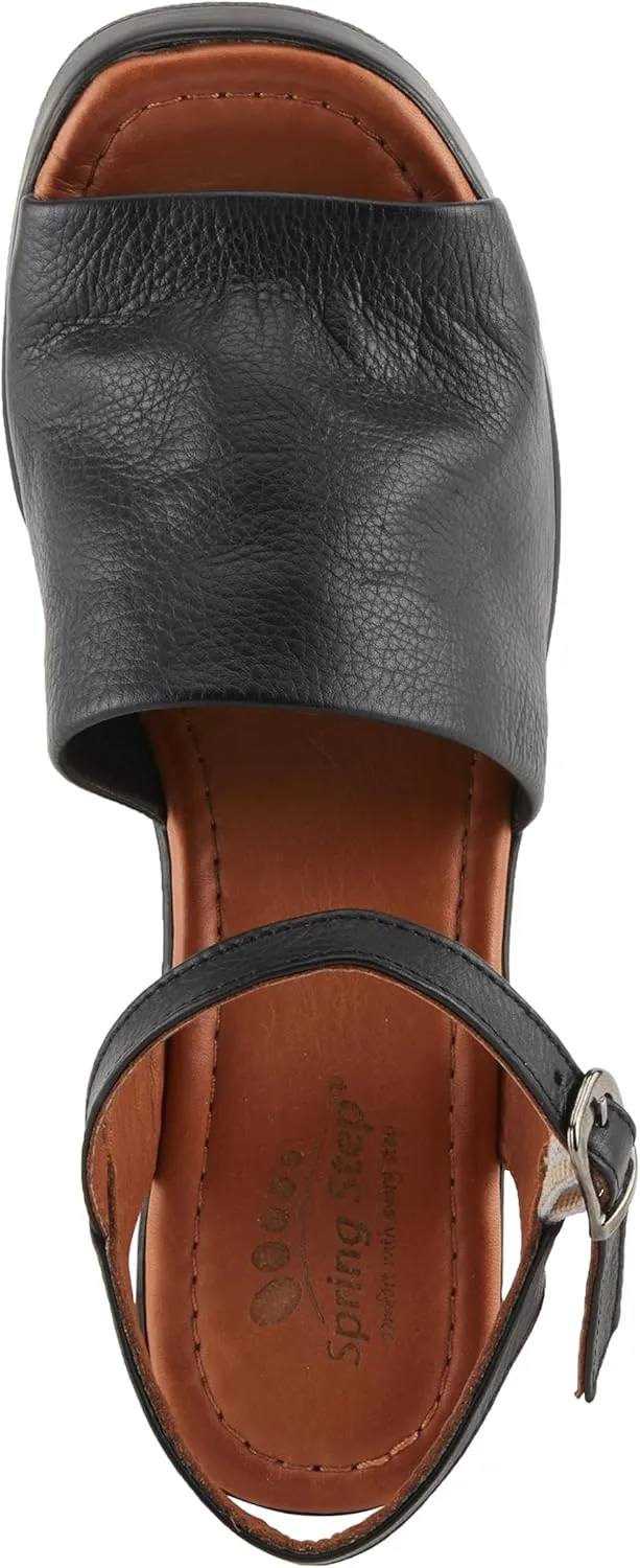 Spring Step NEWLONDON Women's Platform Block Heel Sandals with Buttery Leather Upper
