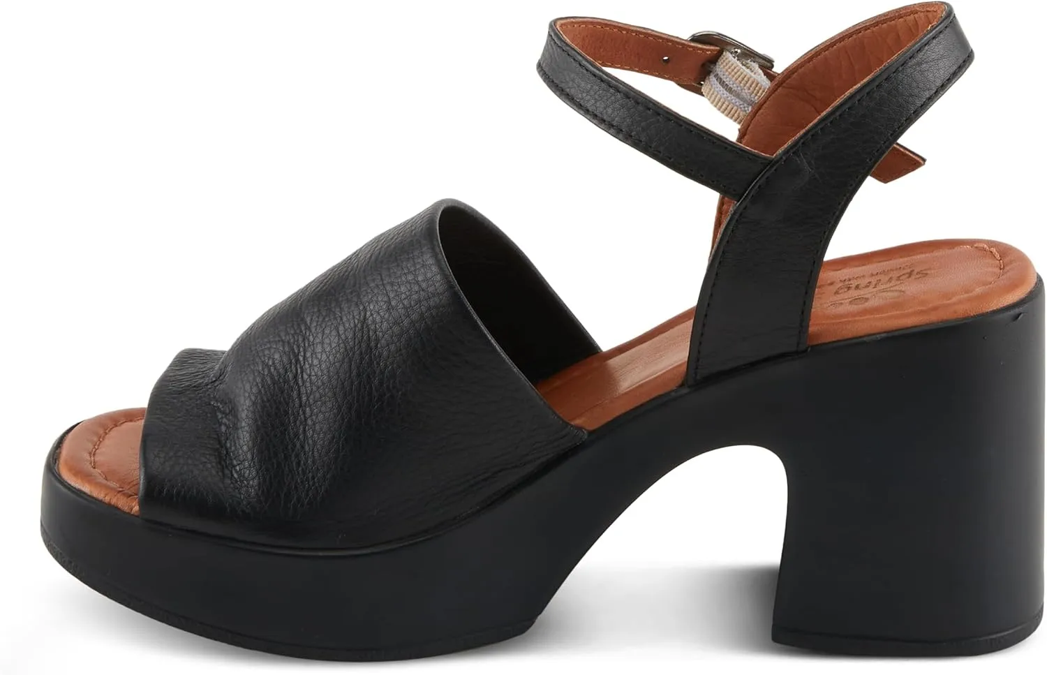 Spring Step NEWLONDON Women's Platform Block Heel Sandals with Buttery Leather Upper