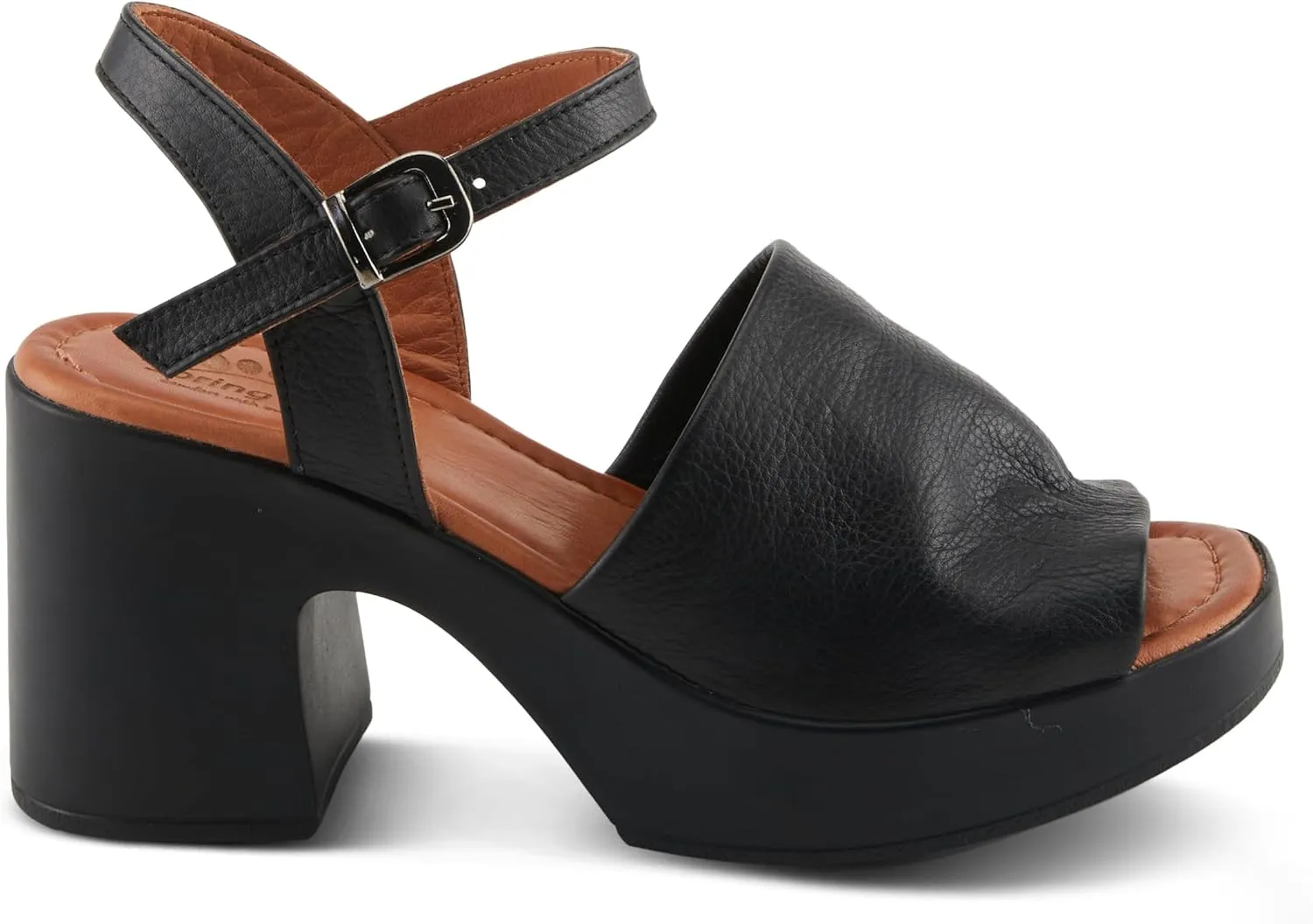 Spring Step NEWLONDON Women's Platform Block Heel Sandals with Buttery Leather Upper