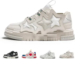 Star Chunky Sneakers for Women Men Trendy Casual Aesthetic Skate Walking Shoes Platform Streetwear Shoes