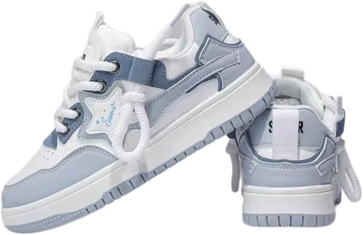 Star Dreamer Sneakers Kawaii Pastel Platform Shoes for Teen Girls and Young Women | Cute Korean Fashion Sneakers with Star Charm | Blue Aesthetic Streetwear