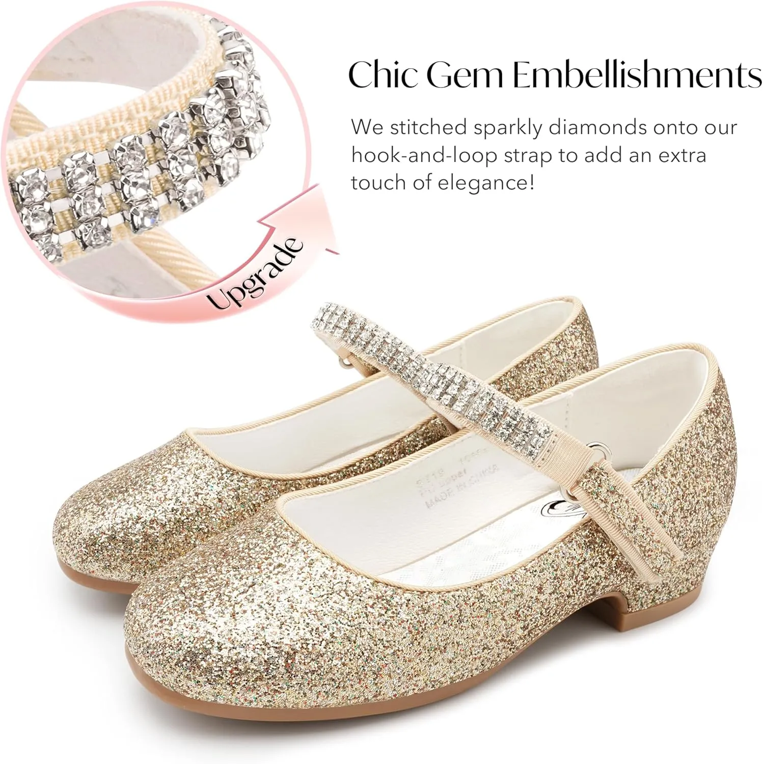 Stelle Girls Dress Shoes Toddler White Flower Girl Low Heels Mary Jane Flat for School Uniform Wedding(Little/Big Kid)
