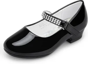 Stelle Girls Dress Shoes Toddler White Flower Girl Low Heels Mary Jane Flat for School Uniform Wedding(Little/Big Kid)