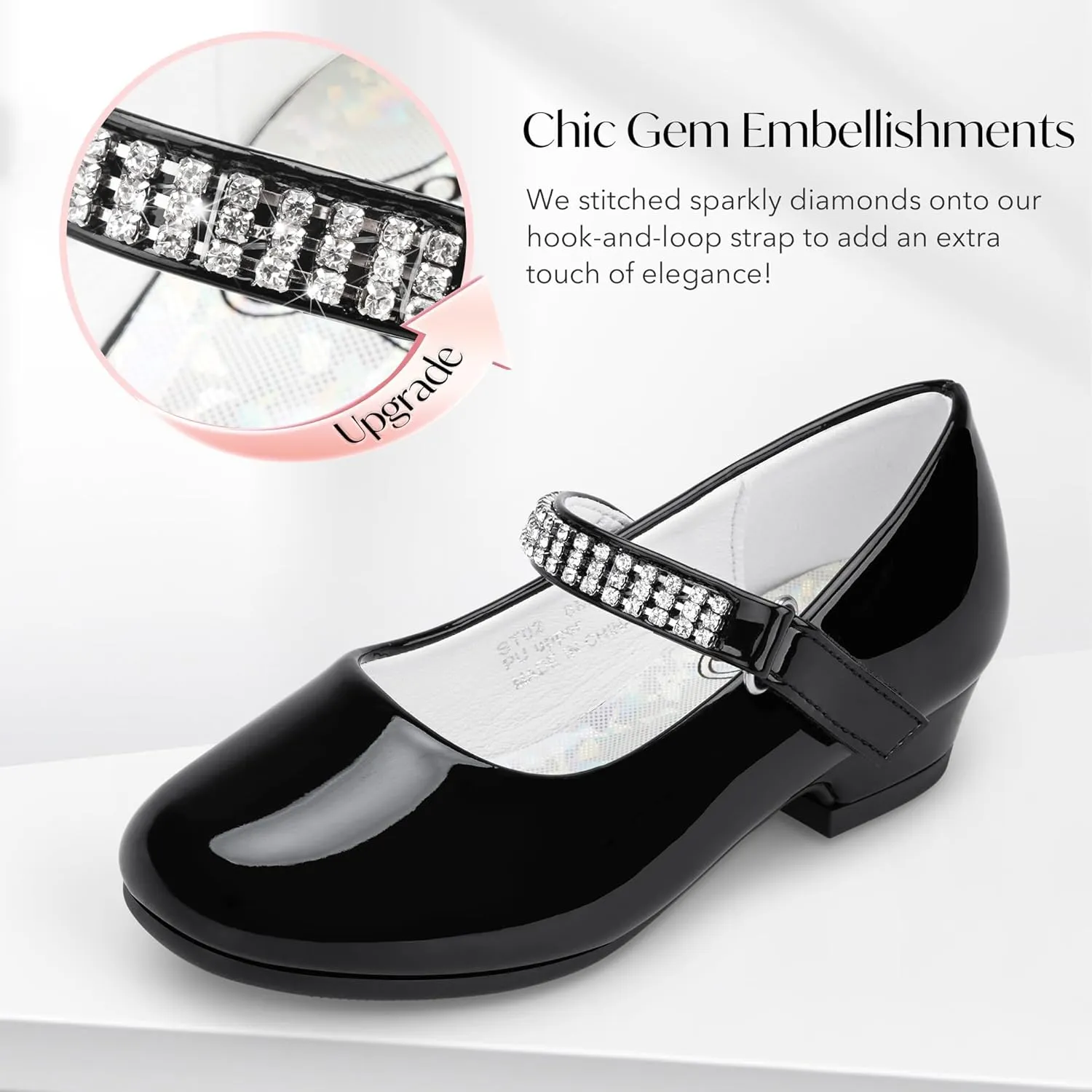 Stelle Girls Dress Shoes Toddler White Flower Girl Low Heels Mary Jane Flat for School Uniform Wedding(Little/Big Kid)