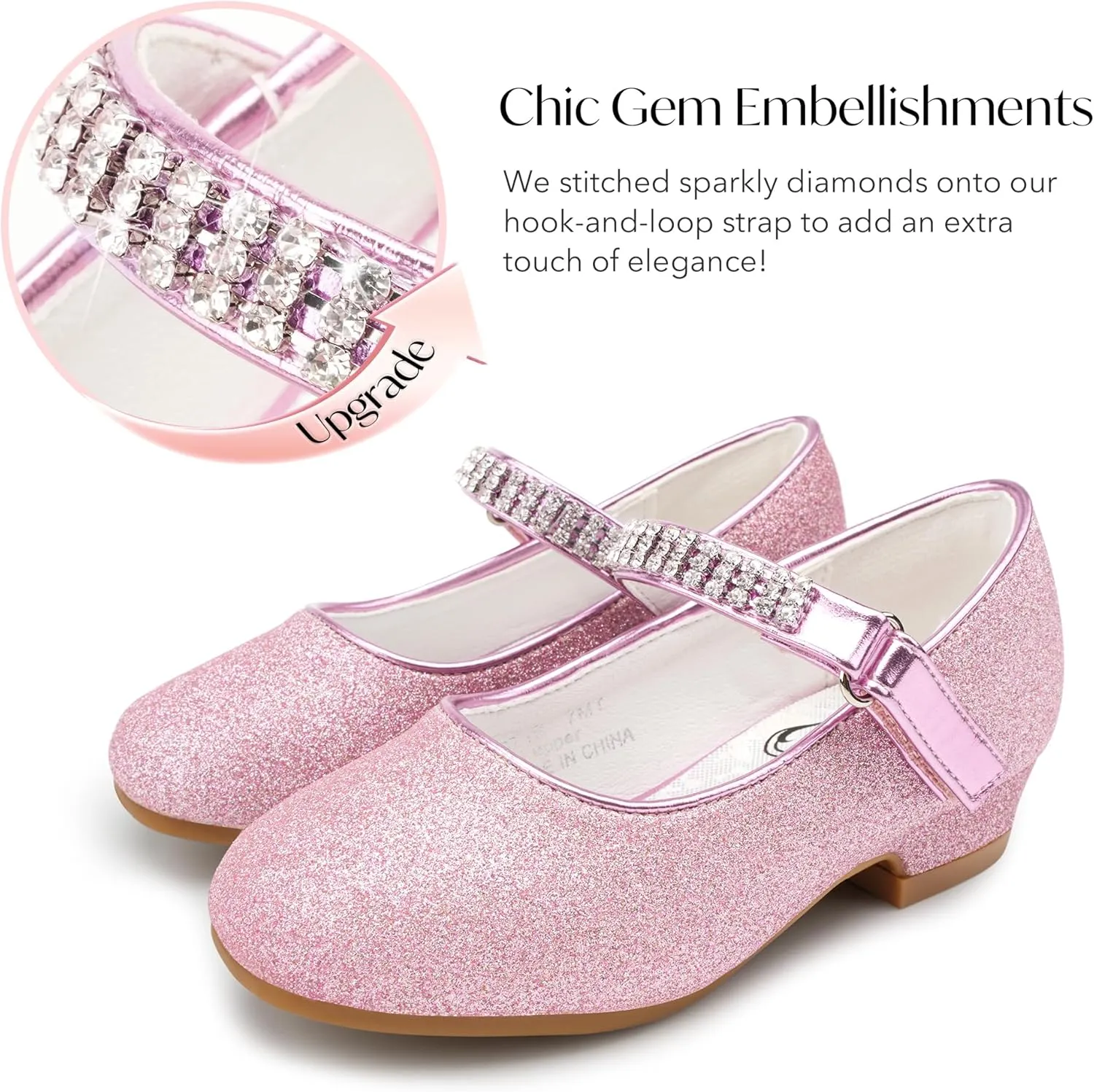 Stelle Girls Dress Shoes Toddler White Flower Girl Low Heels Mary Jane Flat for School Uniform Wedding(Little/Big Kid)