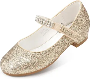 Stelle Girls Dress Shoes Toddler White Flower Girl Low Heels Mary Jane Flat for School Uniform Wedding(Little/Big Kid)