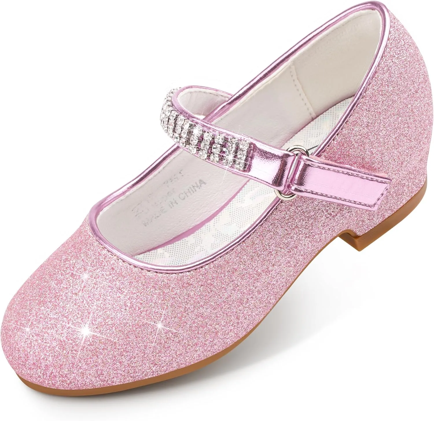 Stelle Girls Dress Shoes Toddler White Flower Girl Low Heels Mary Jane Flat for School Uniform Wedding(Little/Big Kid)