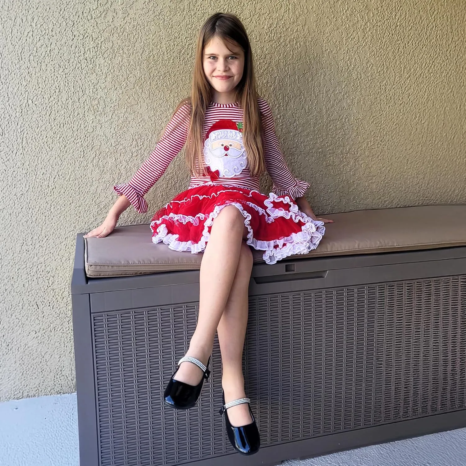 Stelle Girls Dress Shoes Toddler White Flower Girl Low Heels Mary Jane Flat for School Uniform Wedding(Little/Big Kid)