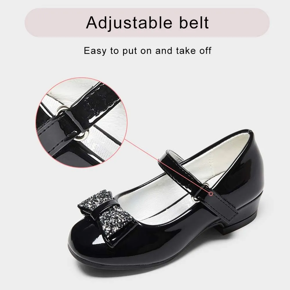 Stelle Girls Dress Shoes Toddler White Flower Girl Low Heels Mary Jane Flat for School Uniform Wedding(Little/Big Kid)