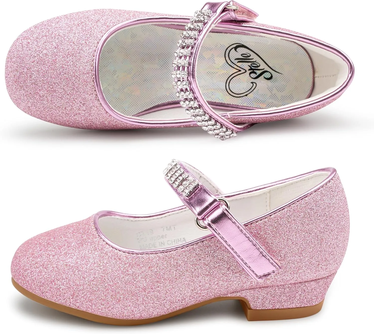 Stelle Girls Dress Shoes Toddler White Flower Girl Low Heels Mary Jane Flat for School Uniform Wedding(Little/Big Kid)