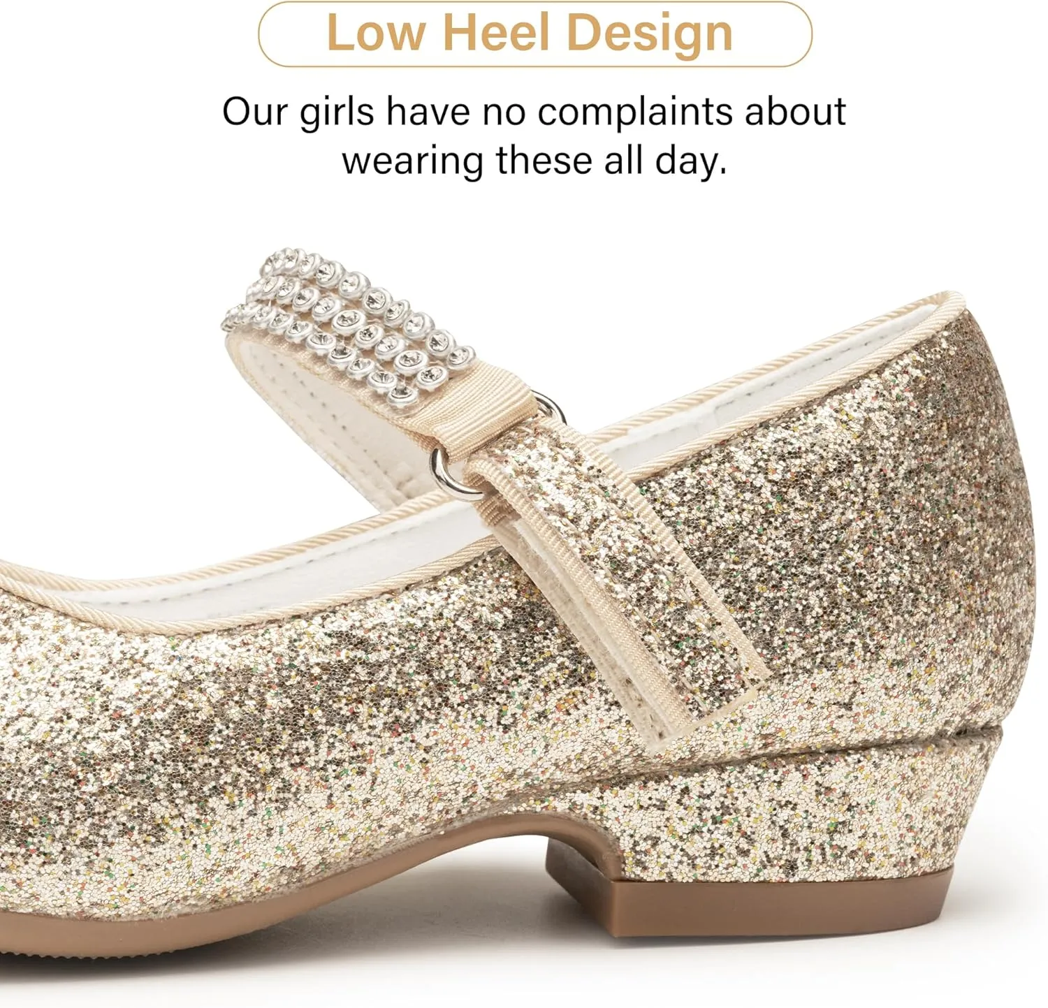 Stelle Girls Dress Shoes Toddler White Flower Girl Low Heels Mary Jane Flat for School Uniform Wedding(Little/Big Kid)
