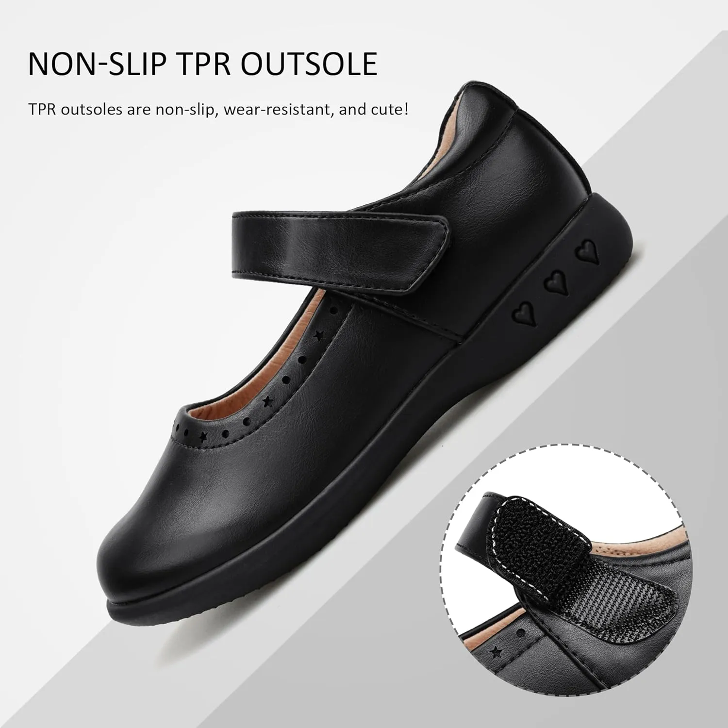 Stelle Girls School Uniform Shoes Mary Jane Flats Black Dress Shoes (Little/Big Kids)