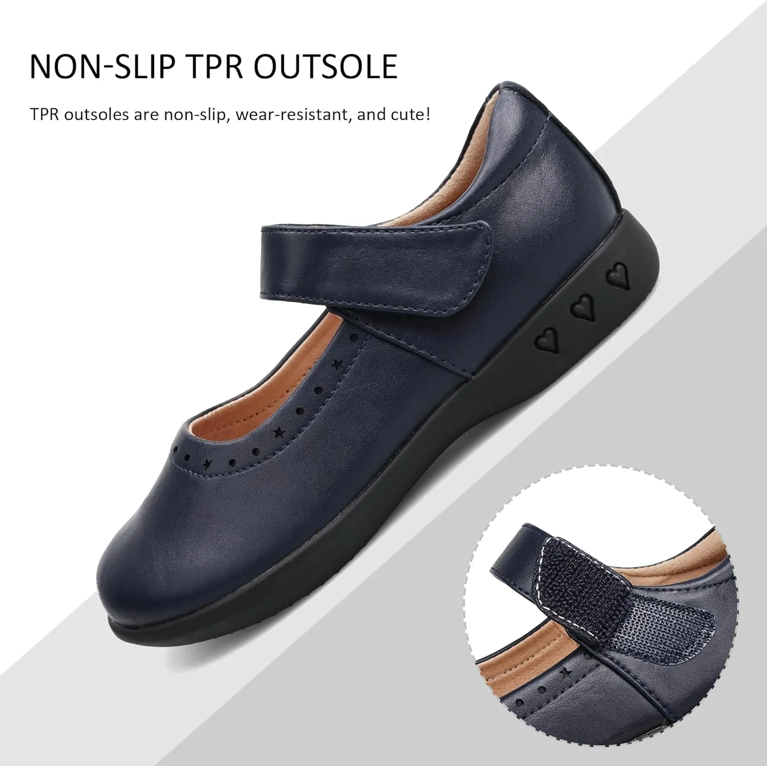 Stelle Girls School Uniform Shoes Mary Jane Flats Black Dress Shoes (Little/Big Kids)