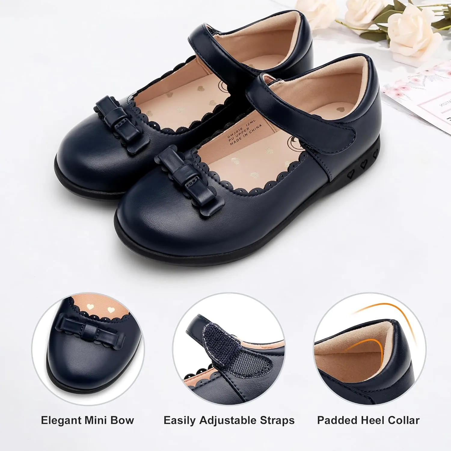 Stelle School Shoes for Girls Uniform Mary Jane Dress Shoes Flats Church Music Recitals(Little/Big Kids)