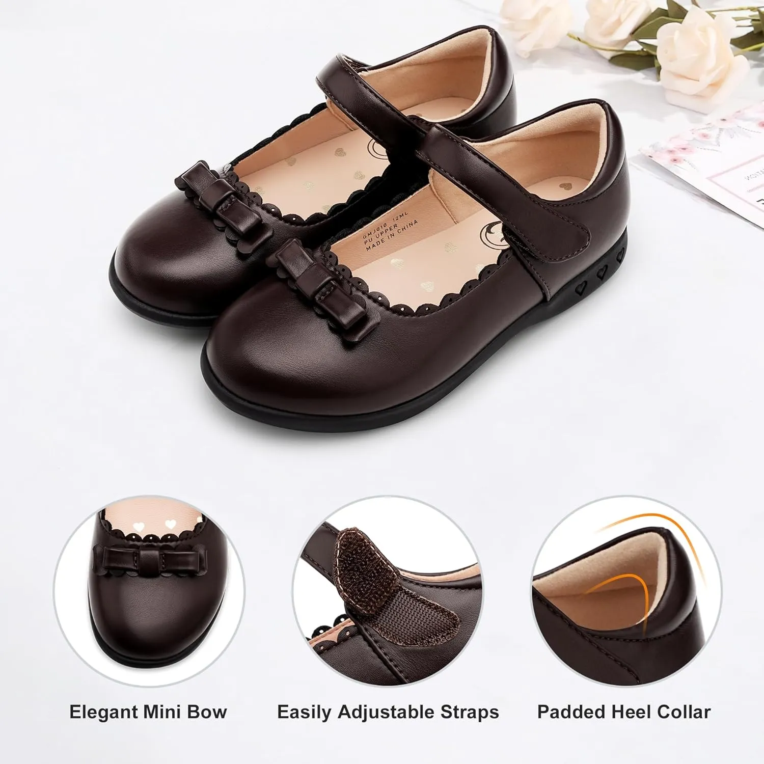 Stelle School Shoes for Girls Uniform Mary Jane Dress Shoes Flats Church Music Recitals(Little/Big Kids)